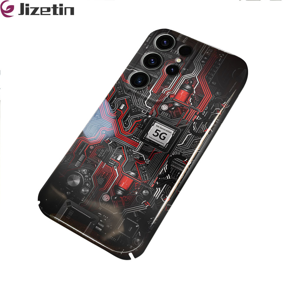 Jizetin for Samsung S23 Ultra 5G Back Cover Tech Chip Luxury Slim Hard Crashproof Mobile Phone Case