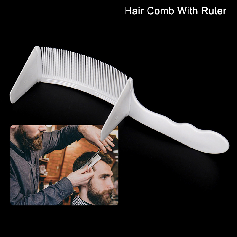 Sutuiying Curved Shaver Hair Clipper Cutting Comb Barber Flat Top Comb Fashion With Ruler Anti-Static Salon Cutting Comb Hairdressing Brush