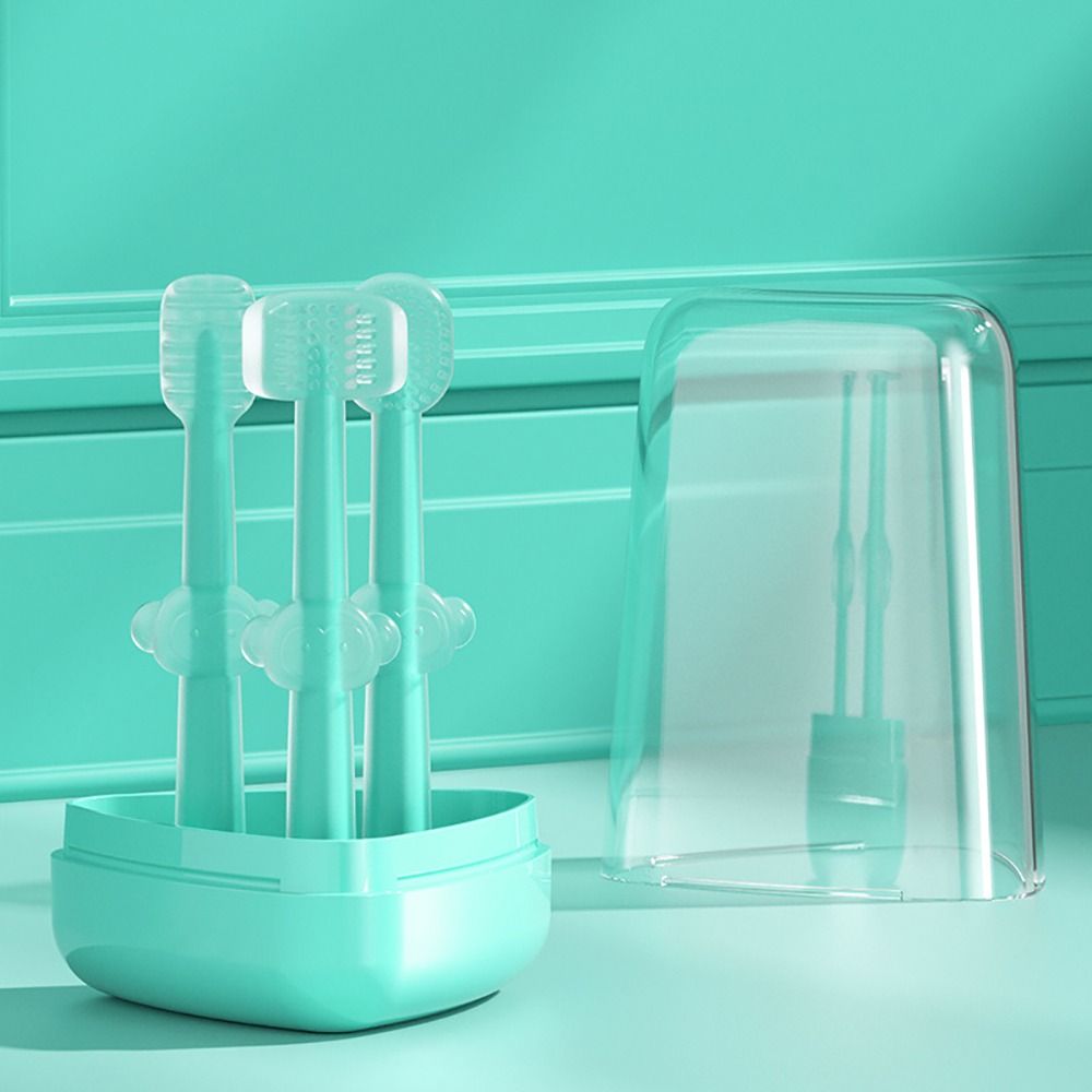 3pcs Safe Silicone Teething Tooth Scrubber Newborn Toothbrushes Baby Tongue Cleaner Infant Mouth Cleaner