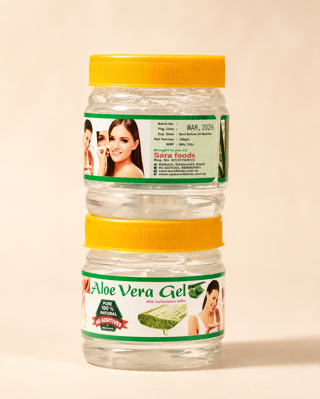 Aloe Vera Gel 200gm Pure Natural No Additives Gel for Face, Skin & Hair Care Moisturizing, Soothing & Cooling Aloe Vera Gel