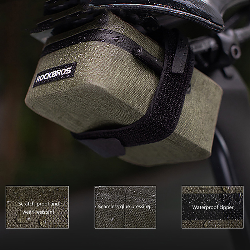 ROCKBROS Bicycle Saddle Bag Waterproof 0.4L Portable Lightweight Durable Mini Bicycle Colorful Tail Bag Hanging Taillights CF8