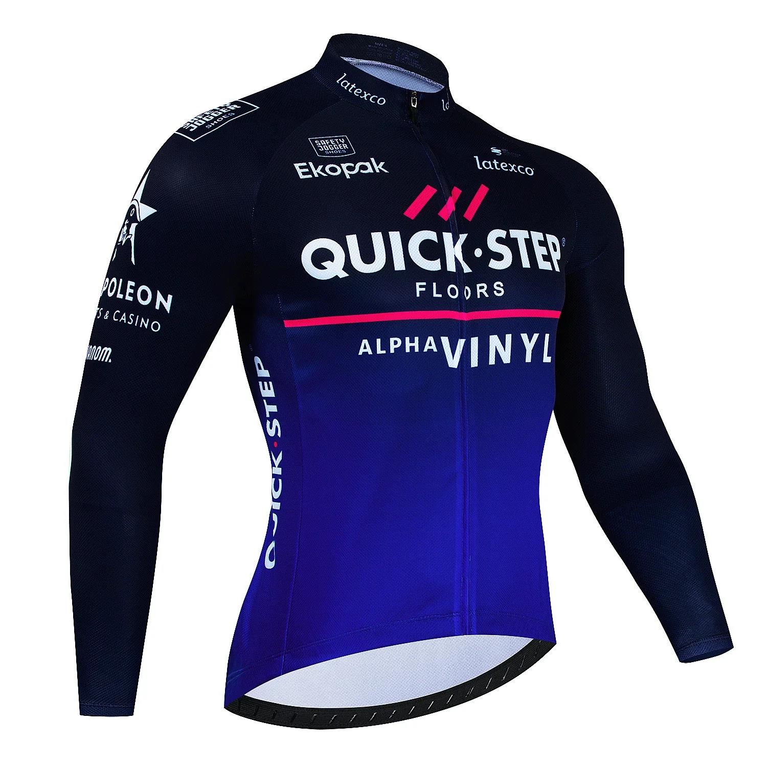 HOT Quick Step 2025 Spring and Autumn Cycling Clothes Long sleeved Men's Mountain Bike Shirt Team Bike Wear Summer Outdoor Clothes Q