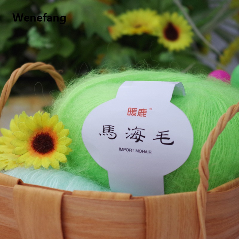 Wenefang Wholesale 25g/lot DIY Thin Soft Mohair Wool Yarn Angora Laine Cashmere Original Hand Knitting Crochet Thread Plush Lanas Freeshipping