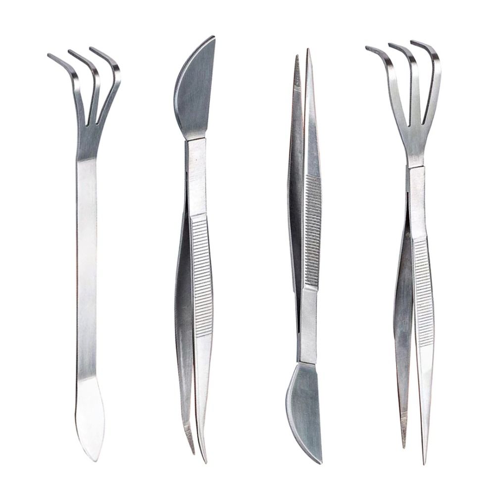 Soil Farming Tool Handheld Stainless Steel Root Rake 2-in- Rustproof Bonsai Tweezers Mini Multifunctional Gardening Rake Loosen Soil