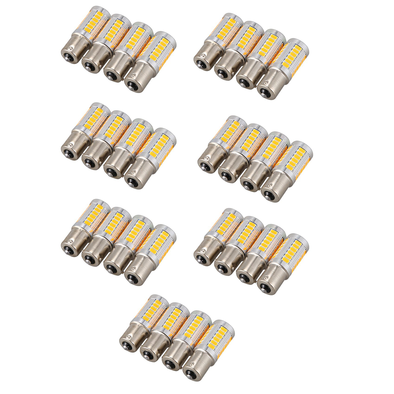 20Pcs Amber 1156PY BAU15S PY21W LED 33SMD Car Tail Turn Brake Reverse Signal Bulb Y