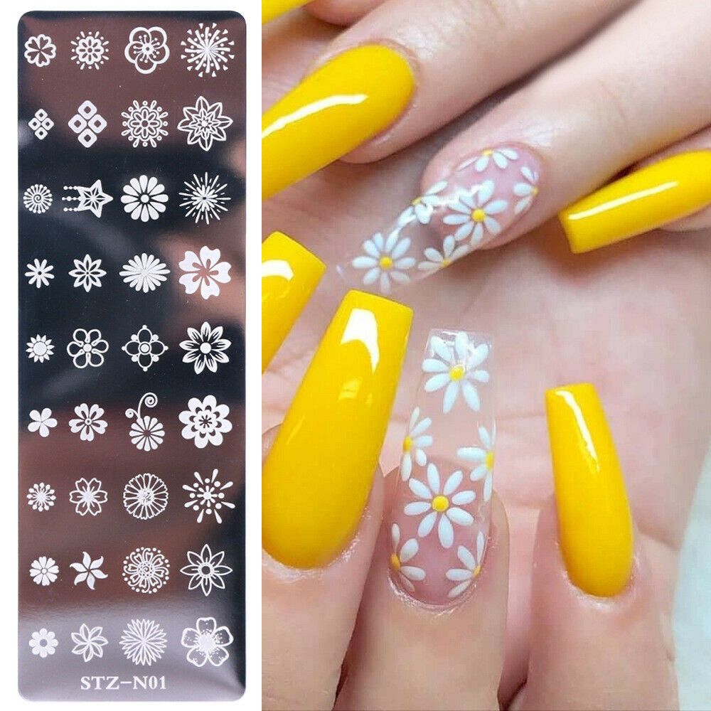 Manicure Tool Image Stencil Stainless Steel Christmas Lace Flower Polish Stamper Nail Art Stamping Plates