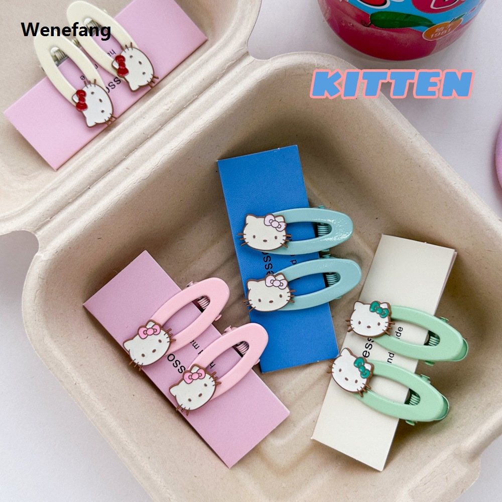 Wenefang Sanrio Pink Cute Hairpin Cartoon Hello Kitty Y2K Girls Barrettes High Quality Bangs Clip Women Girls Hair Accessories Slid Clip Gifts