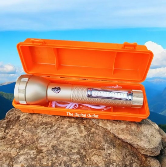 JYSUPER JY-2501 Rechargeable LED Torch Light - 6 Modes White & Red Dual Light, USB Type-C Charging, Portable Emergency Flashlight