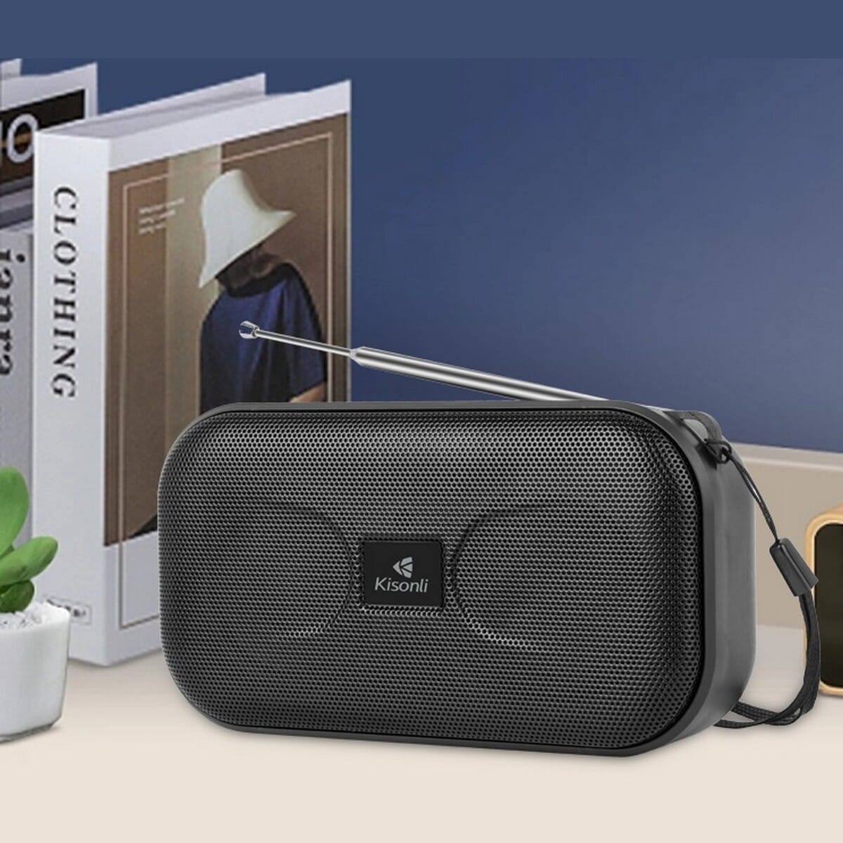 Kisonli SC01 Solar Panel Portable Bluetooth Speaker BT FM Radio