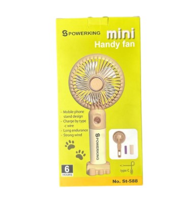 Portable Mini USB Rechargeable Handheld Fan with Light - Foldable Cute Design, High Speed Cooling Fan