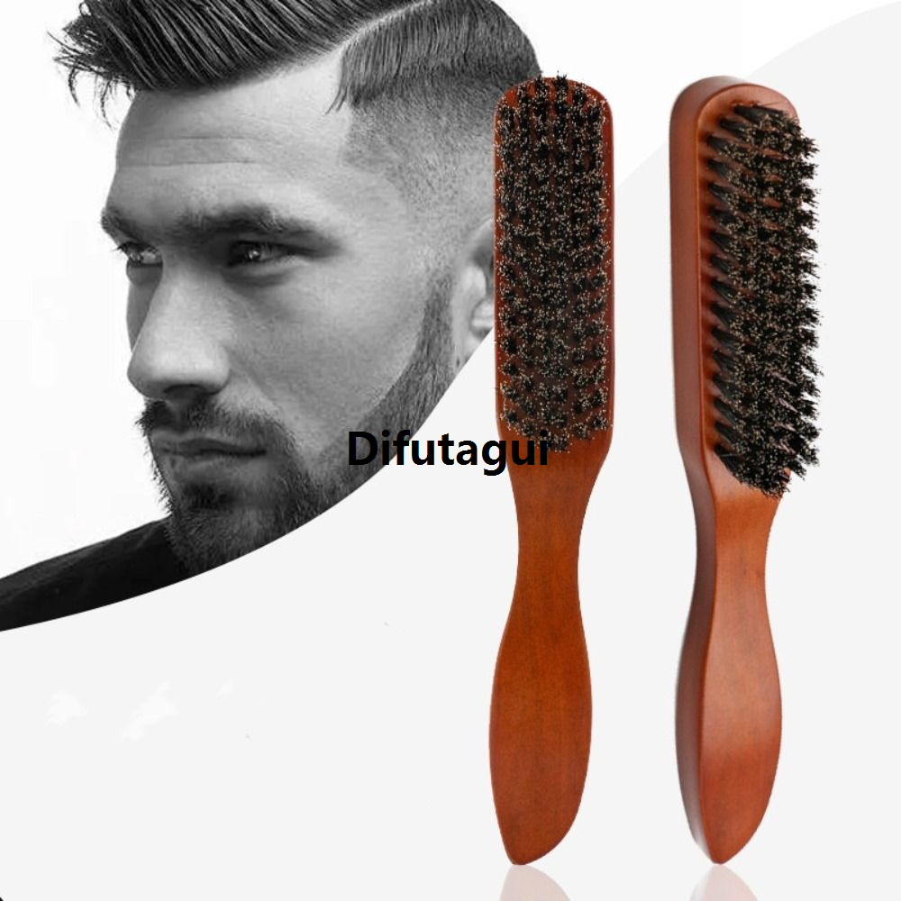 Beard Brush Shaving Wooden Long Handle Bristle Hair Comb Portable Men's Durable Soft Brush Men's