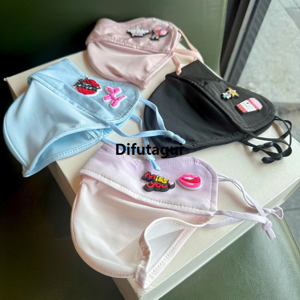 Difutagui Miniso Summer Sun Protection Face Mask Cute Girl Thin Ice Silk Special Mask Outdoor Breathable Face Shield Women's Accessories Gift