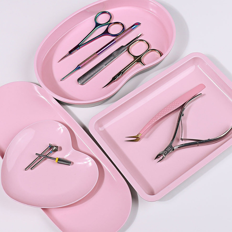 New 1PC Oval Stainless Steel Cosmetic Storage Tray Nail Art Equipment Plate Surgical Dental Cosmetics Salon Manicure Tools