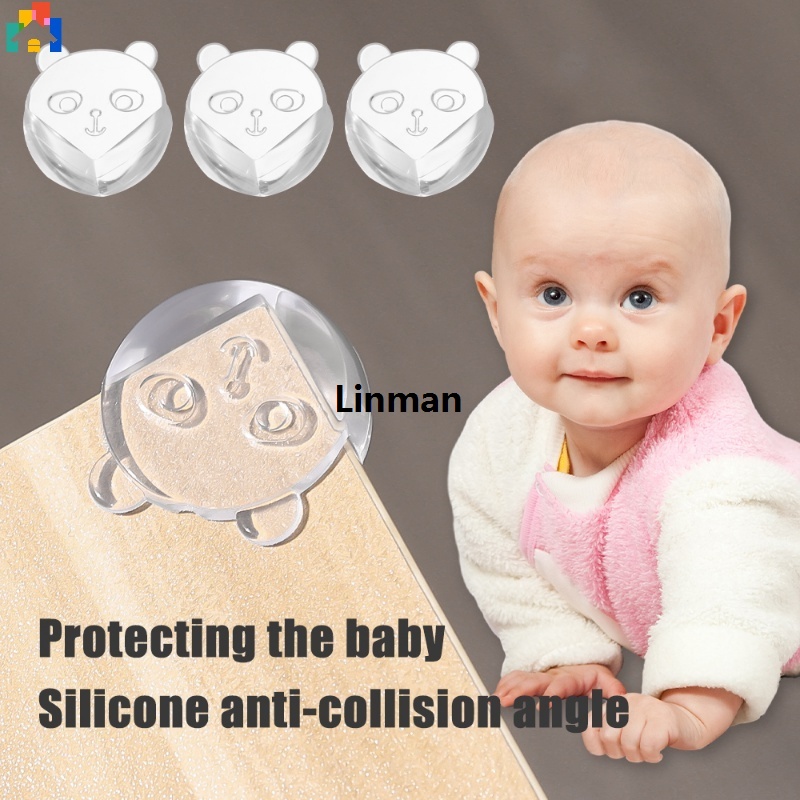 Linman Creative Children Baby Safety Table Corner Bumper PVC Protection CoveNew r Transparent Cartoon Bear Shape Furniture Anti Collision Edge Guards