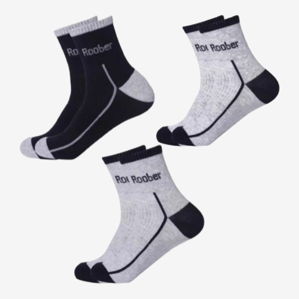 Black Pack of 3 Pairs of Cotton Socks Men