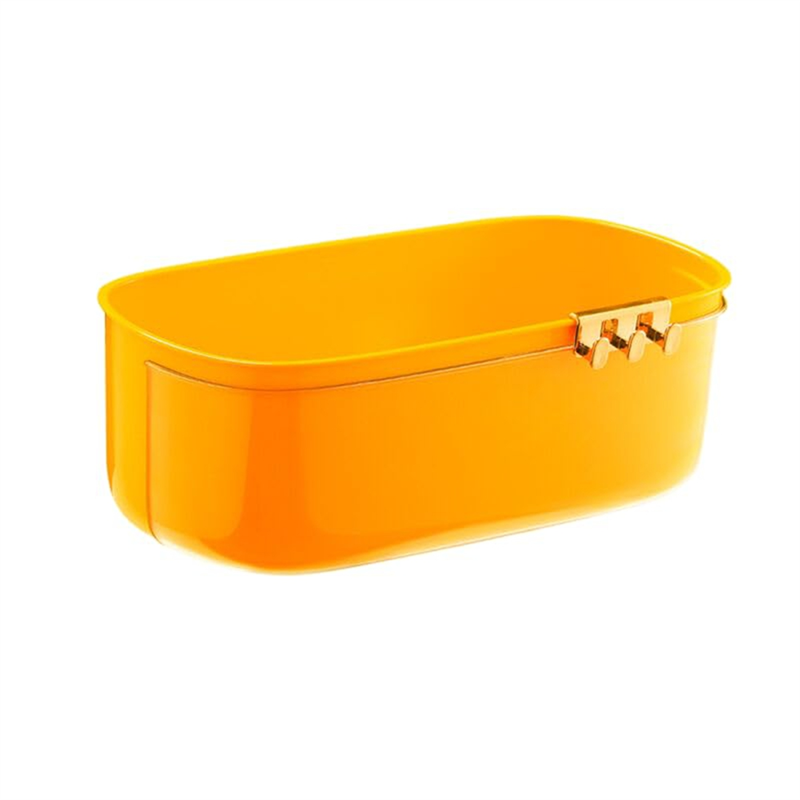 Hanging Storage Box Punch-Free Storage Rack Drainage Storage Basket for Fruits and Vegetables Yellow