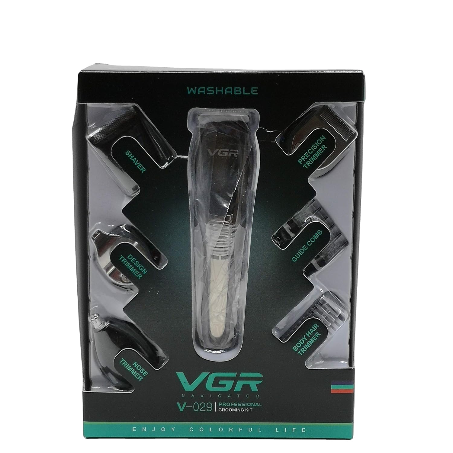 Rechargeable 6-in-1 Men’s Grooming Kit - Hair Clipper, Beard Trimmer, Nose & Ear Trimmer with Ceramic Titanium Blade