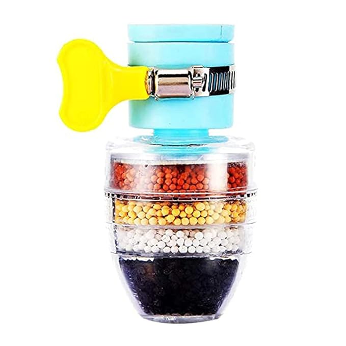 Black Gold Tap Water Purifier Filter Faucet 6 Layer Carbon Activated Dust Chlorine Remover Water Softener for Drinking Cartridge Alkaline Taps for Kitchen Sink Bathroom Wash Basin Green