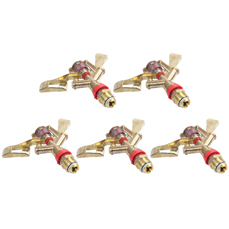 5X New 1/2 Inch Dual Connector Zinc Alloy 360 Degree Rotate Rocker Arm Water Sprinkler Nozzle
