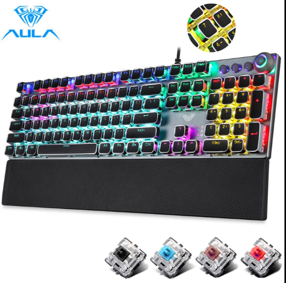 Gaming Keyboard for PC Laptop Tablet 104 Keys Wired RGB Backlit Keyboard