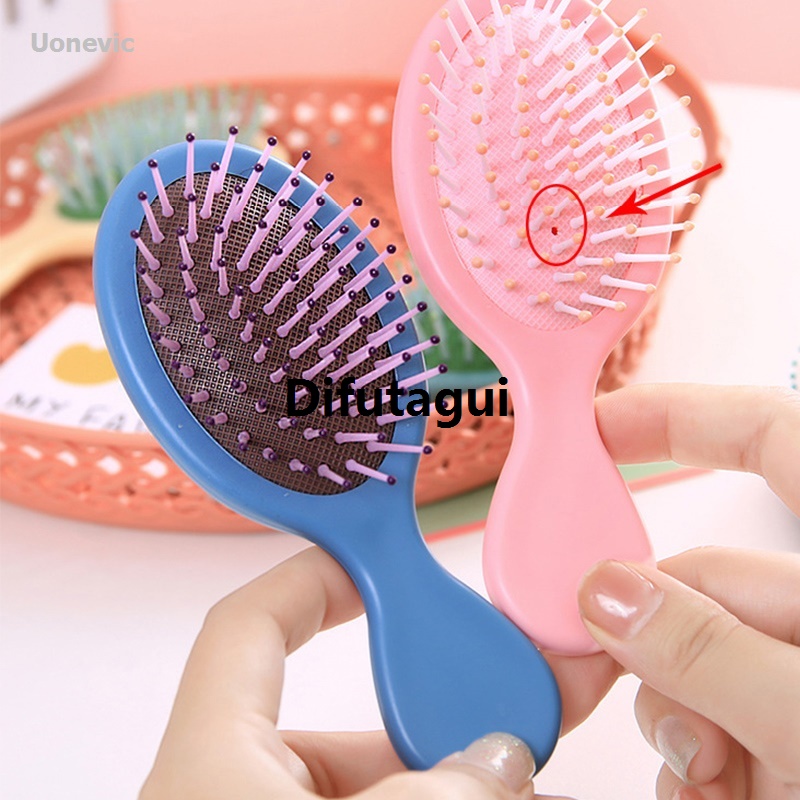 Difutagui Mini soft hairbrush for kids with small pocket, suitable for Sales promotion Fashion wet hair, 1 piece, women's baby travel hairbrush and comb.