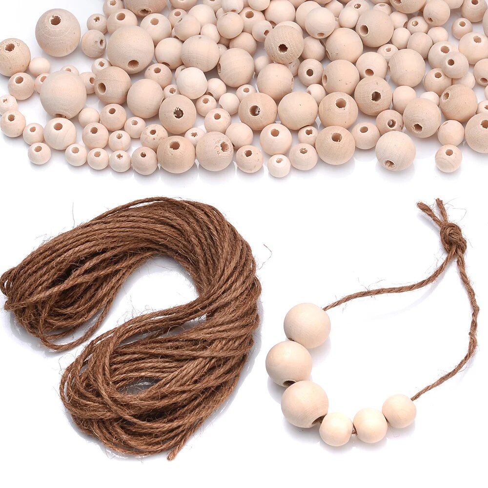 HOT 4-50mm 1-1000pcs Natural Wooden Beads Round Spacer Wooden Lead-Free Balls Charms Diy For Jewelry Making Handmade Accessories