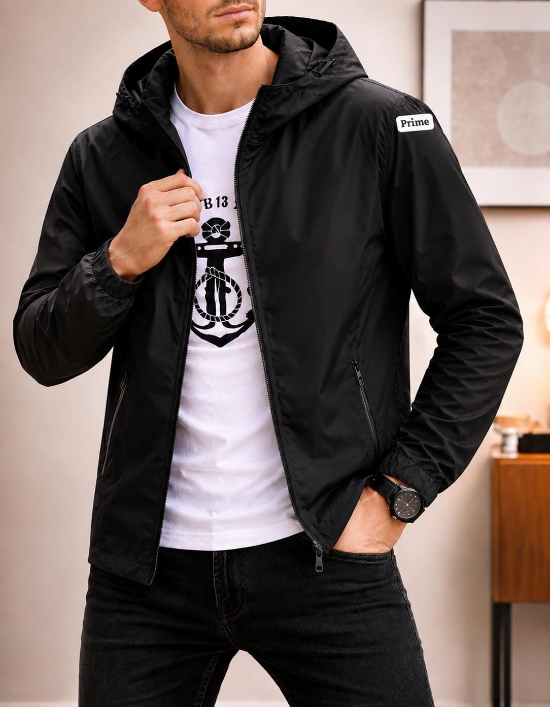 Men's Single Layer Summer Windcheater Jacket | Ultra Lightweight Breathable Windbreaker | Casual Zip Pocket Dustproof Sporty Outdoor Jacket for Biking & Hiking
