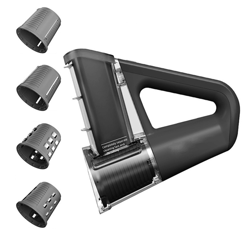 Electric Cheese Grater Portable Salad Maker with 4 Shapes of Blades 40W Electric Rotary Slicer Shredder Black
