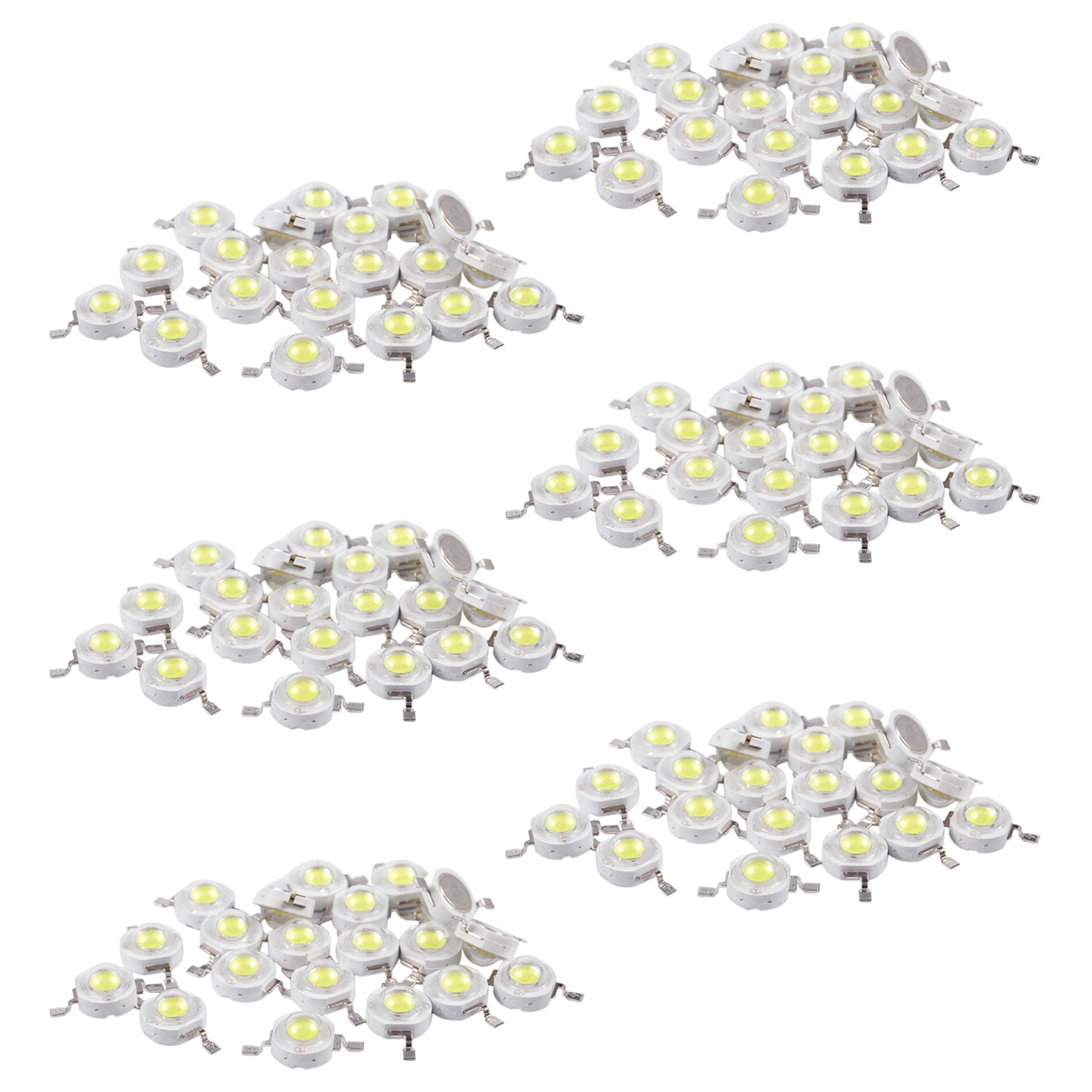 NAMUNY 120 Pcs High Power 2 Pin 3W White LED Bead Emitters 170-190Lm 6000K
