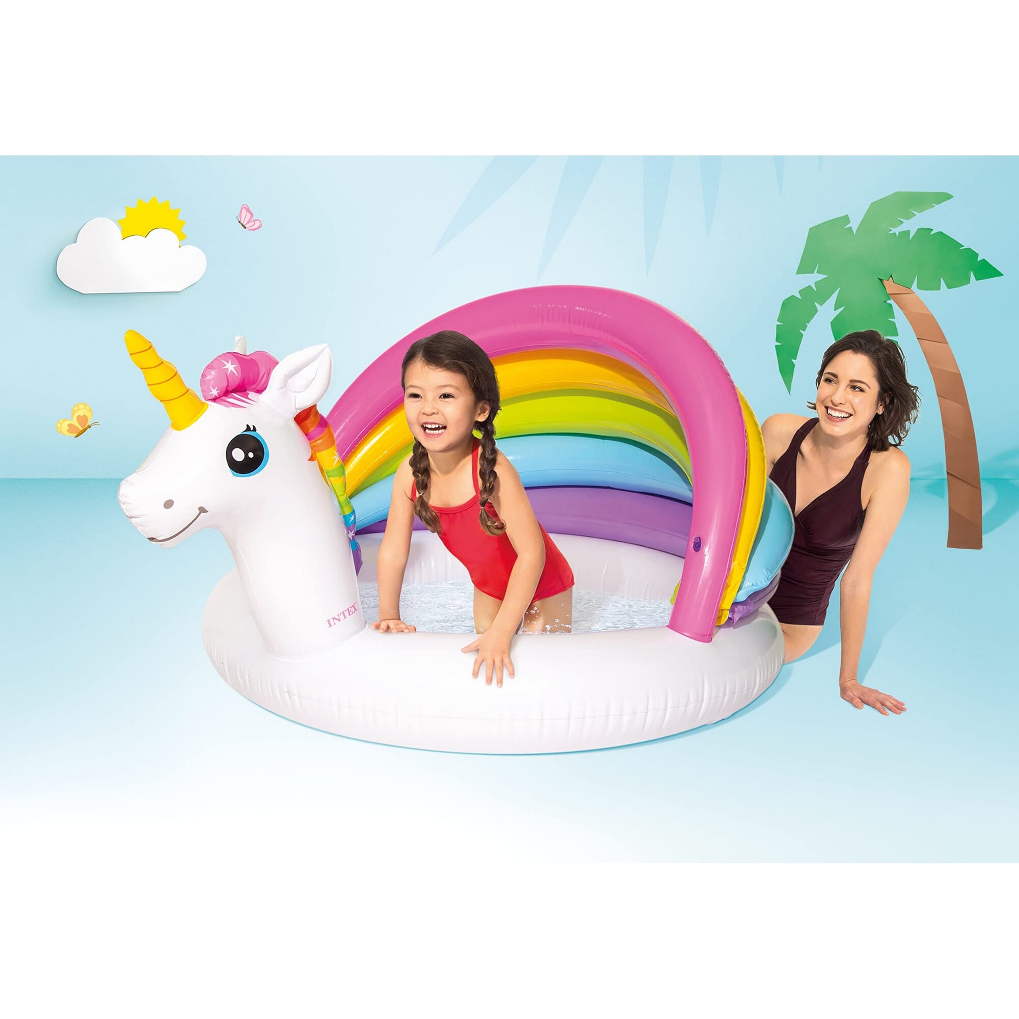 Intex Unicorn Baby Swimming Pool, 50in x 40in x 27in, for Ages 1-3