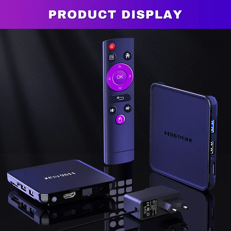 H96 Max V12 Android 12 2GB Ram 16GB Rom, 4K Digital Smart TV Box, Dual Band WIFI, Bluetooth, HDR