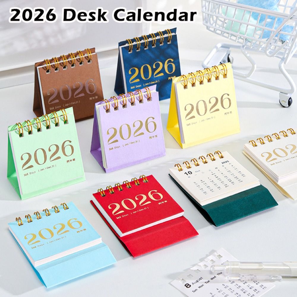 High Quality Mini 2026 Calendar Double Coil Portable Planner Calendar Desk Calendar Desktop Ornament