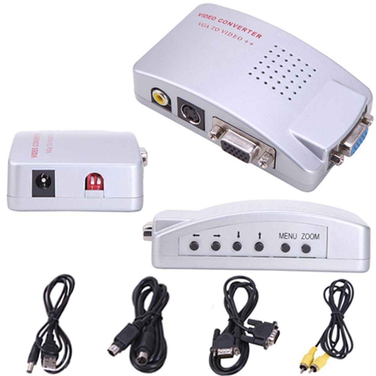 High Resolution Video Vga Conversion 15 Pin Vga To Video & S-Video Converter