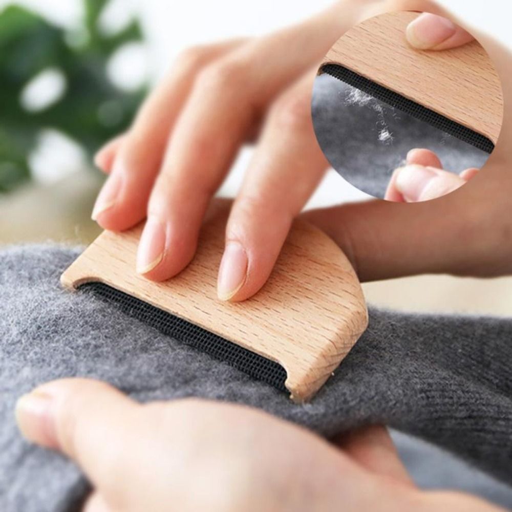 Portable Mini Wooden Cashmere Pilling Fabric Sweater Clothes Shaver Epilator Lint Trimmer Lint Remover