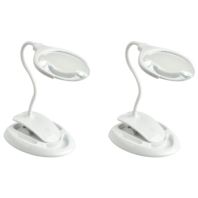 NAMUNY 2X Handheld Magnifier 3X 8X Illuminated Desk Table LED Lamp Magnifying Glass Rechargeable Magnifier with Light