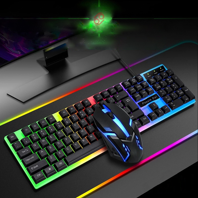 Luminous Rainbow RGB Back-lit Gaming Keyboard Mouse Combo