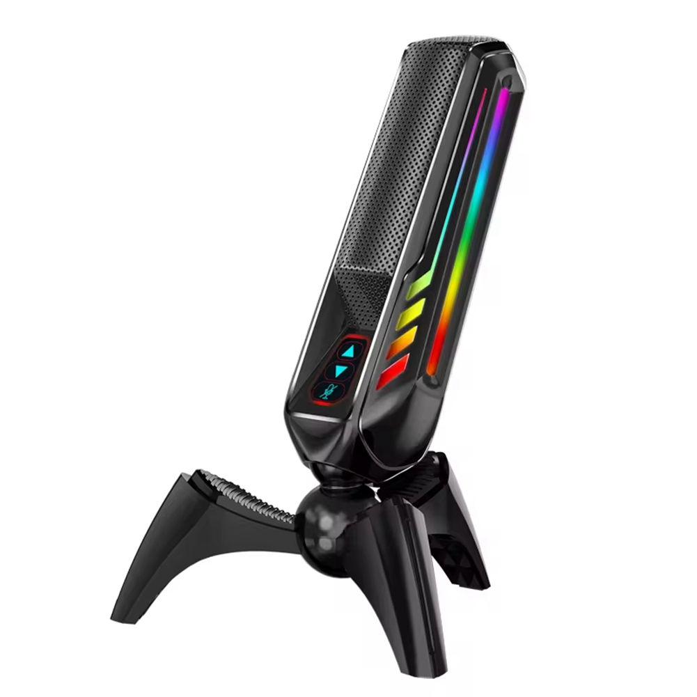 (GGBR) NEW HK4 RGB Gaming Microphone Professional Live Streaming Condenser Desktop USB Noise Cancelling Podcast Microphone
