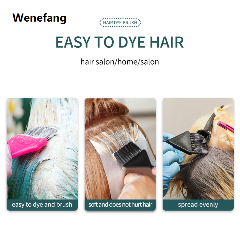 Wenefang Fashion 1pcs Hair Coloring Brush Double-sided Hair Dye Applicator Professional Hairdressing Comb DIY Salon Barber Brush Accessories