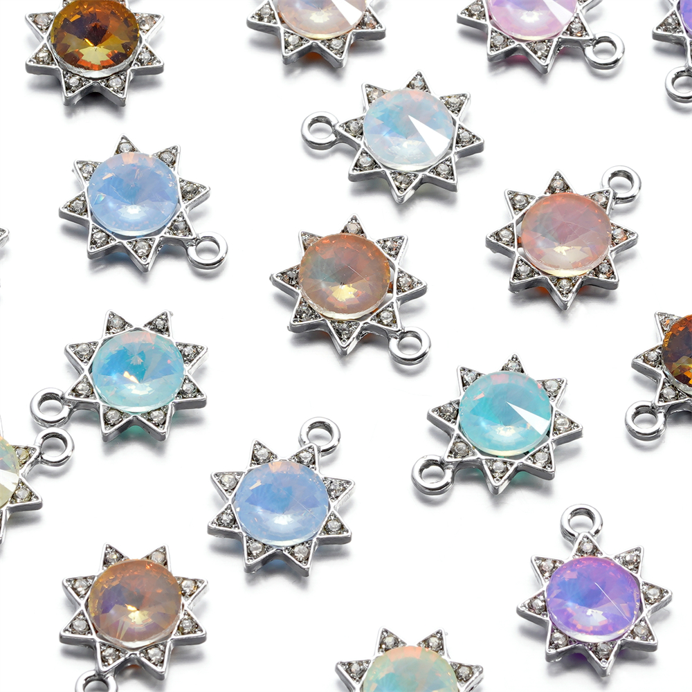 St.kunkka 1Pcs New Style Alloy Dot Diamond Sun Pendant diy Necklace Clothing Jewelry Accessories