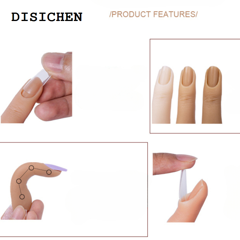 DISICHEN 2025 Nail Beauty Prop Manicure Supply Finger Prosthetic Training Models Artificial Mannequin Full Silicone Practice Hands