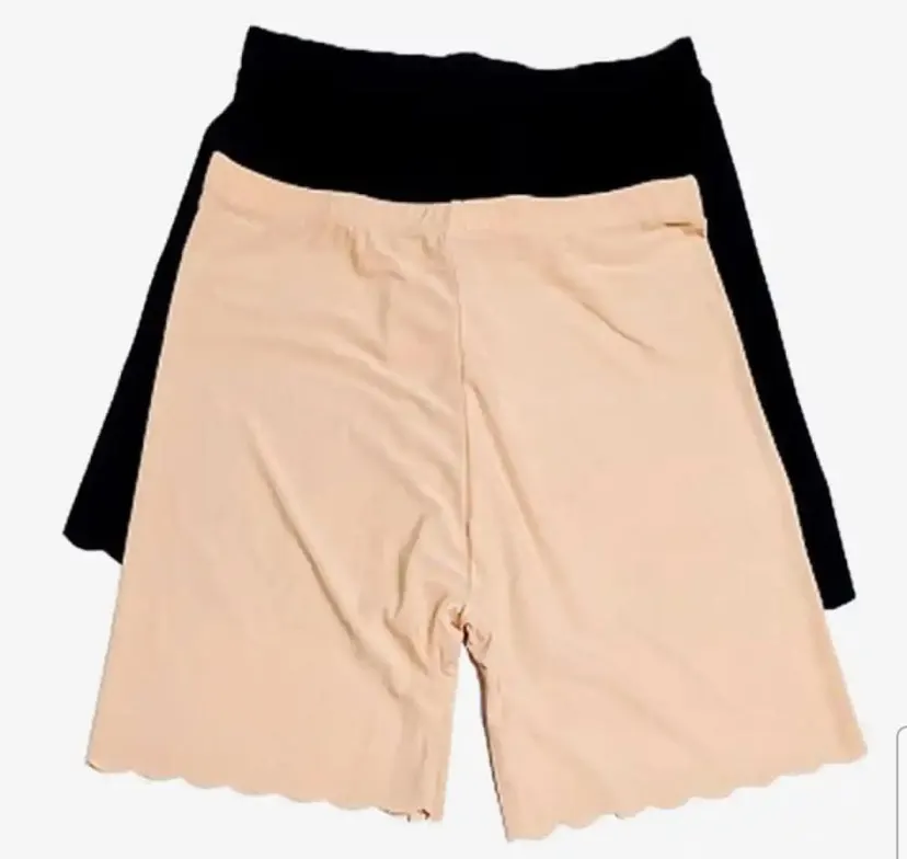 MASALA COTTAGE -Pack of 2 Black Seamless Slip Short/Slacks For Women