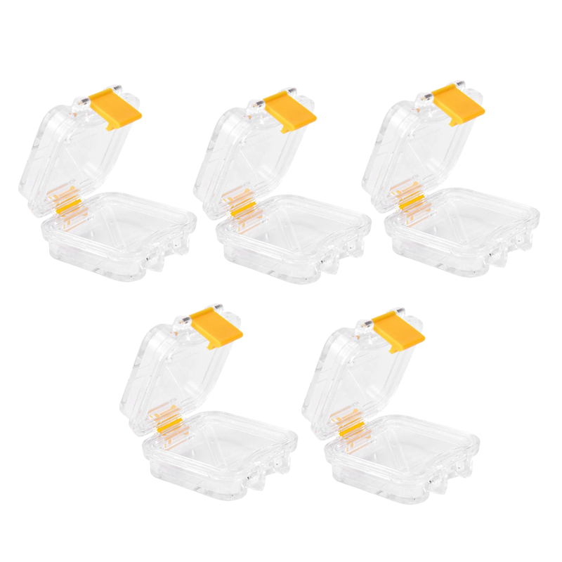 5X Dental Lab Supply Plastic Denture Tooth Box with Film Denture Storage Box Membrane Tooth Box Yellow