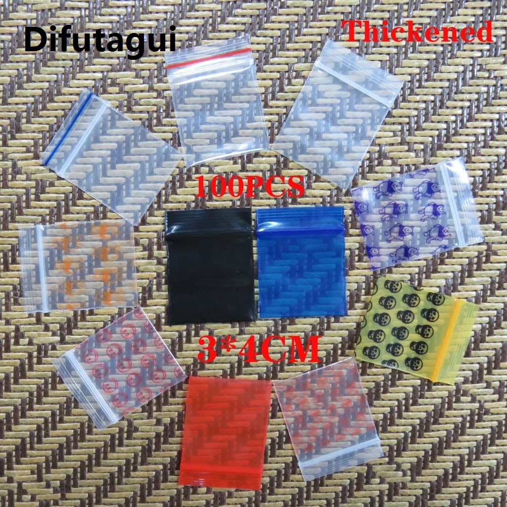 Difutagui zip lock bags 100Pcs Mini Zip lock Bags Cheaper Small Plastic Zipper Bag Ziplock Bag Plastic Packaging Bags Ziplock Pill Packaging PouchesShipping Bags