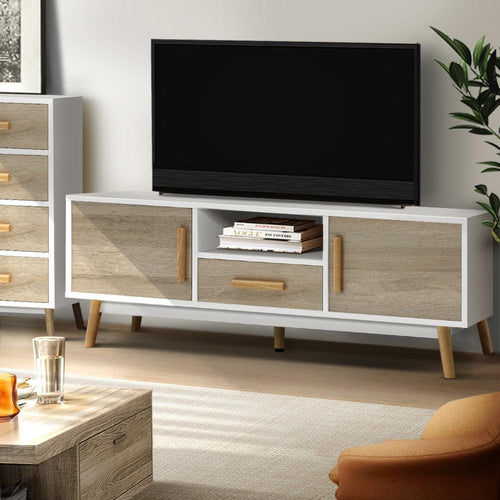 Kamakhya Decor TV Rack 120Cm Length White & Wood