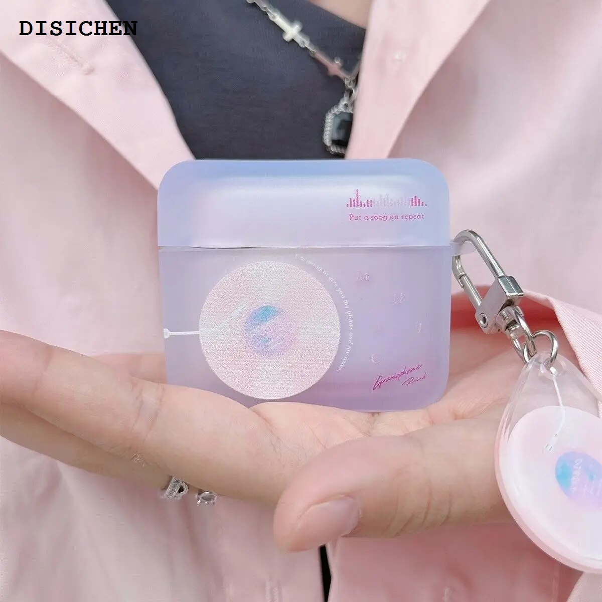 DISICHEN Fifty percent discount Ins Korea Cute Record Clear Earphone Case For Airpods 1 2 Pro 2nd Square Silicone Protective Soft Cover For Airpods 3 Keychain