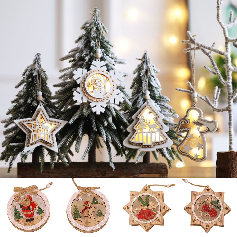 Kid's Gift Festival Favor Xmas Tree Home Decor LED Light Embellishement Hanging Pendants Drop Ornaments Christmas Decorations