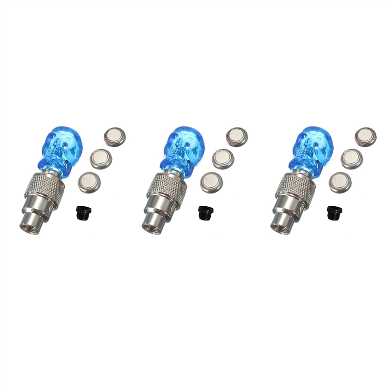 ZOROOM 3X LED Light Valve Cap Spoke Light for Bicycle Auto Bike Rim Tire Blue