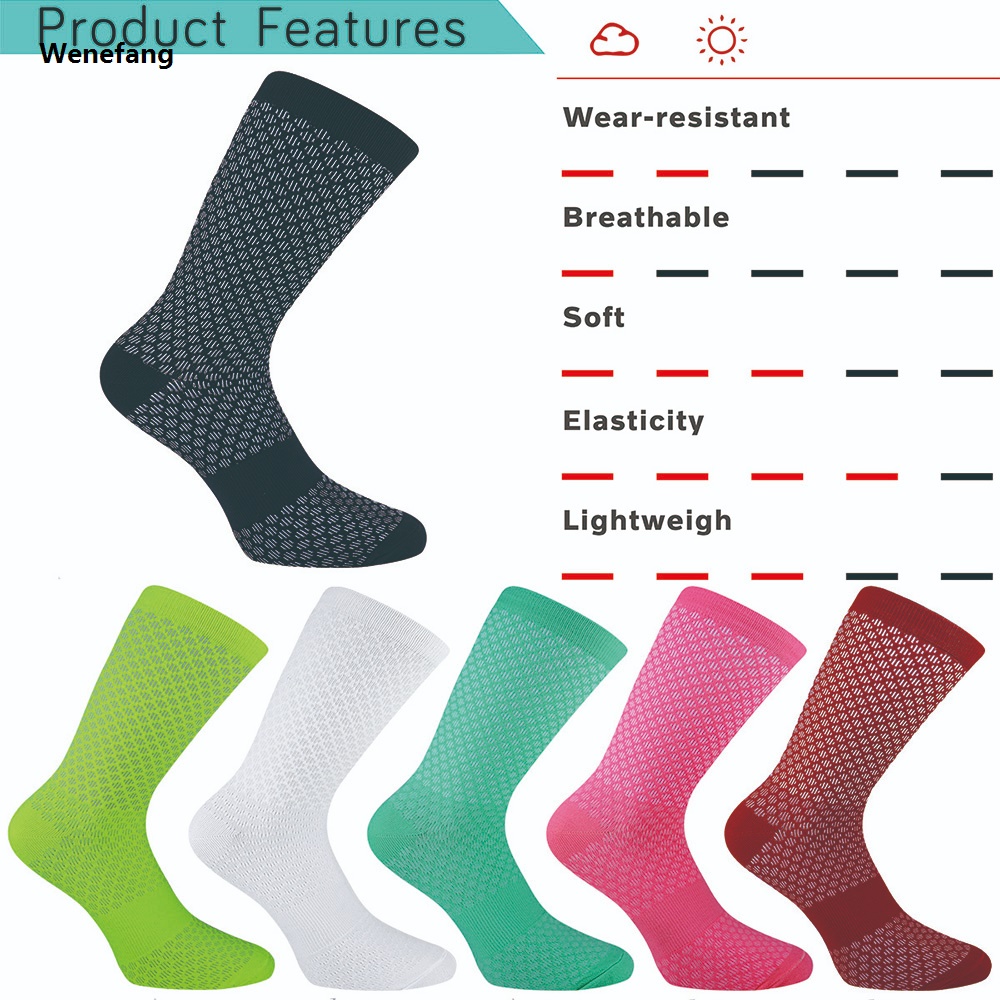 Wenefang Men Women Cycling Socks With Premium Fabrics For The Ultimate Riding Experience Fit 37-45 Many Colors