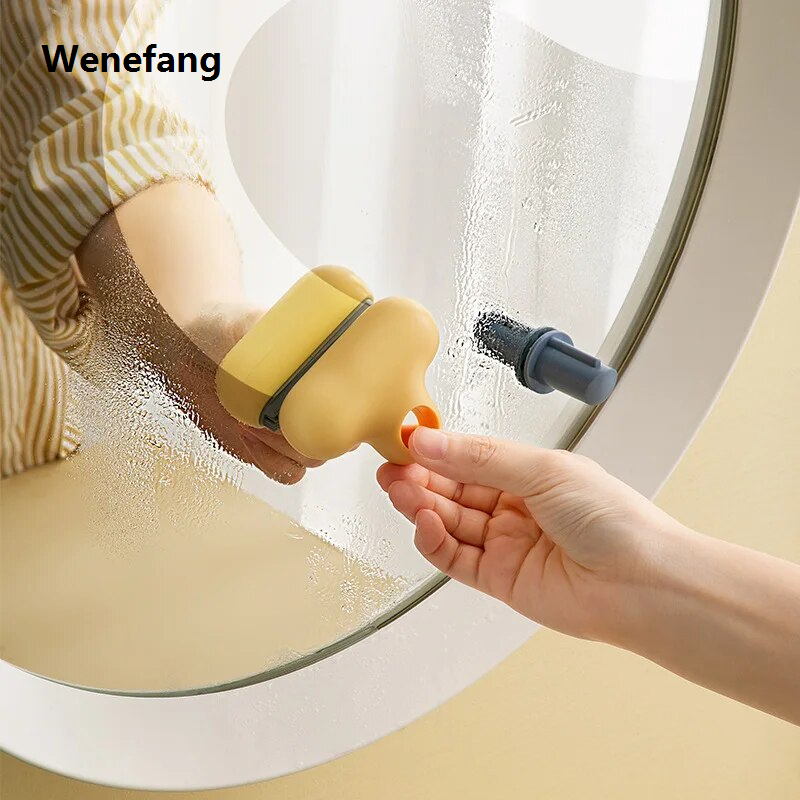 Wenefang Cleaning Tools Glass Brush Wall Mounted Mirror Wiper Air Brush Cleaner Window Scraper for Home Kitchen Car Cleaning Tools Bathroom Accessories