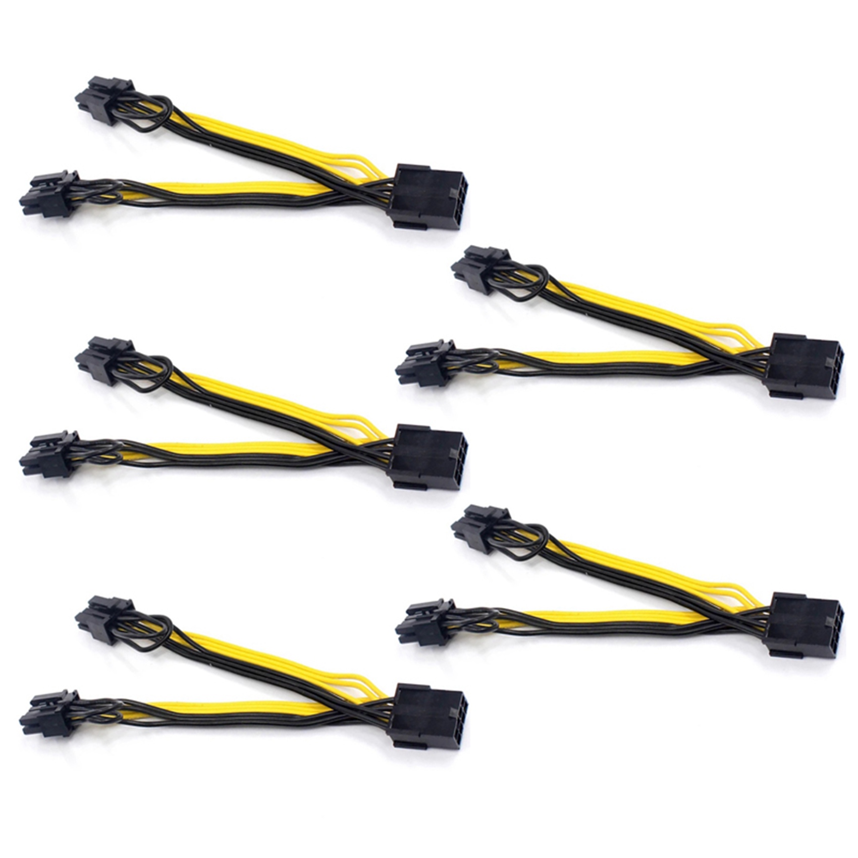 FORIDE 5X EPS CPU 8PIN to 2-Port PCIe Dual PCI-E 6+2PIN Y Splitter Miner GPU Graphics Card Power Supply Cable Cord 18AWG 20CM